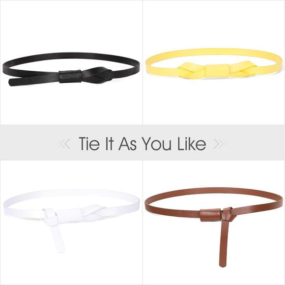 Pu Leather Skinny Waaist Belt For Women Dresses Adjustable Thin Waist Belt For🤚 - Picture 4 of 9